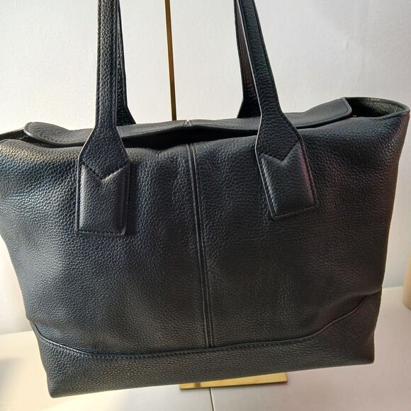 MARC JACOBS Black Pebbled Leather Tote Bag Shoulder Purse Handbag 16.5x9.75x4.75 - Picture 12 of 16